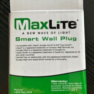 MaxLite WiFi Smart Wall Plug (Google and Alexa Compatible) NEW SEALED IN BOX
